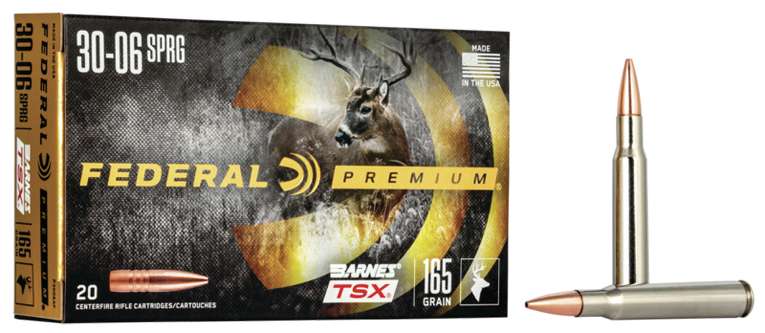 Federal P3006AF Premium  30-06Springfield 165gr Barnes TSX 20 Per Box/10 Case