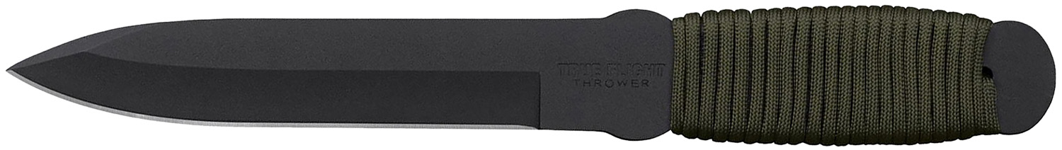 Cold Steel 80TFTC True Flight Thrower 6.75″ Fixed Spear Point Plain Black 1055 Carbon Steel Blade/Paracord Wrap OD Handle
