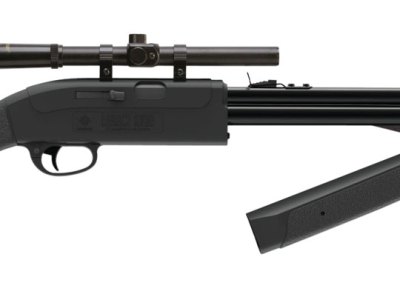 Crosman CLGY1000KT Legacy 1000 Air Rifle Pump 177 Black Rifled Steel Barrel, Black Receiver, Black Fixed All Weather Stock, Crossbolt Safety, Includes 4x15mm Scope