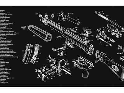 TEKMAT ARMORERS BENCH MAT – 12″X36″ HECKLER & KOCH MP5