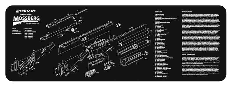 TEKMAT ARMORERS BENCH MAT – 12″X36″ MOSSBERG 500 SHOTGUN