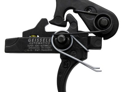 Geissele Automatics 05160 SSA-E  Two-Stage Curved Trigger with 2.90-3.80 lbs Draw Weight & Black Oxide Finish for AR-Platform