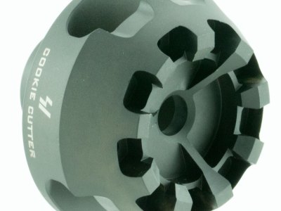 Strike Industries CCCOMP308 Cookie Cutter Comp Black Matte Steel with 5/8″-24 tpi Threads, 1.57″ OAL & 0.26″ Inside/2.14″ Outside Diameter for 308 Win, 7.62x51mm NATO AR-Platform