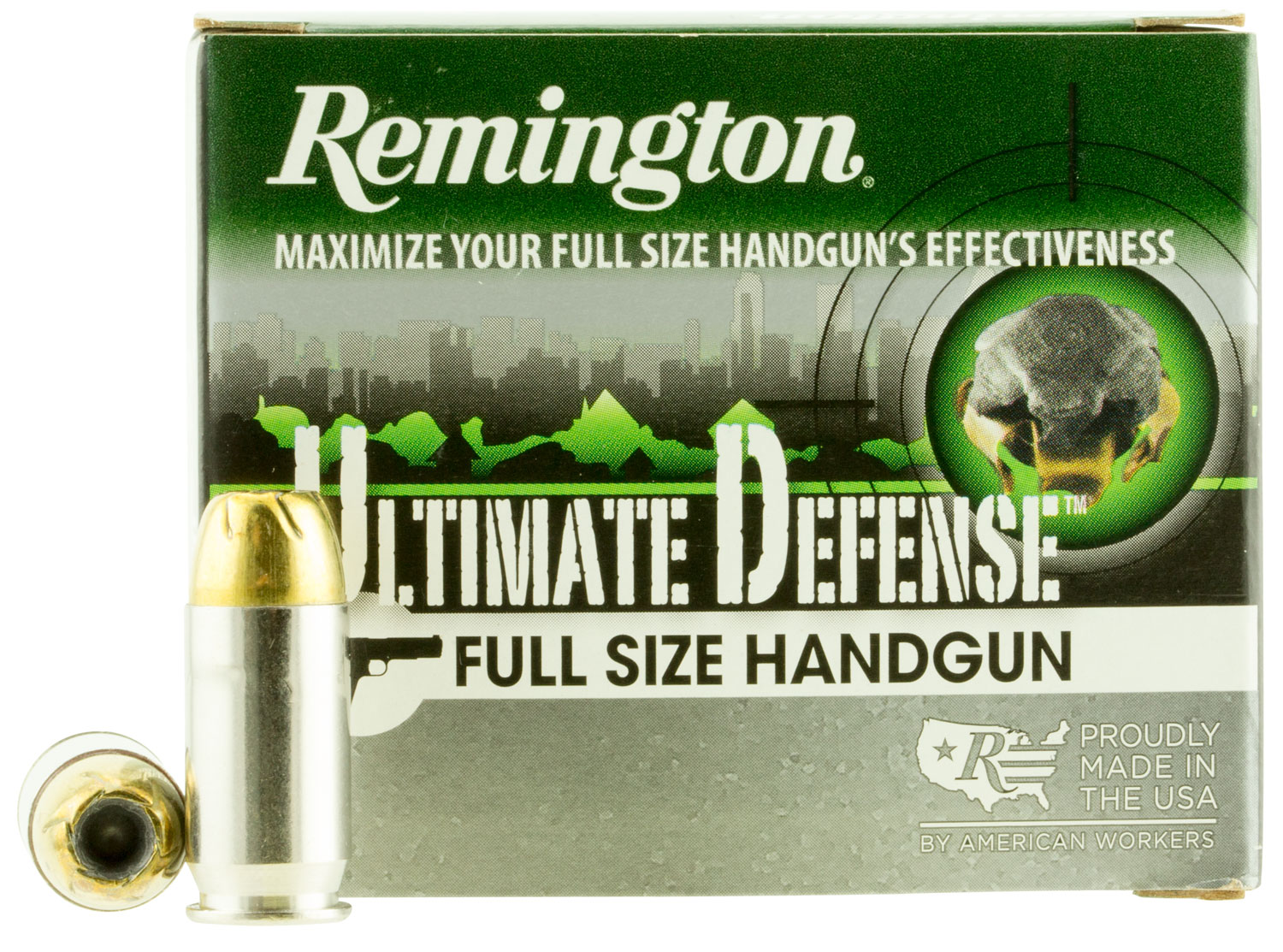 Remington Ammunition 28971 Ultimate Defense Full Size Handgun 45ACP 185gr Brass Jacketed Hollow Point 20 Per Box/25 Case