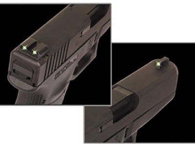 TruGlo TG231G1 Tritium  Green Tritium Front & Rear/Black Nitride Fortress Frame, Compatible w/Glock 9mm Luger/40 S&W, Front Post/Rear Dovetail Mount