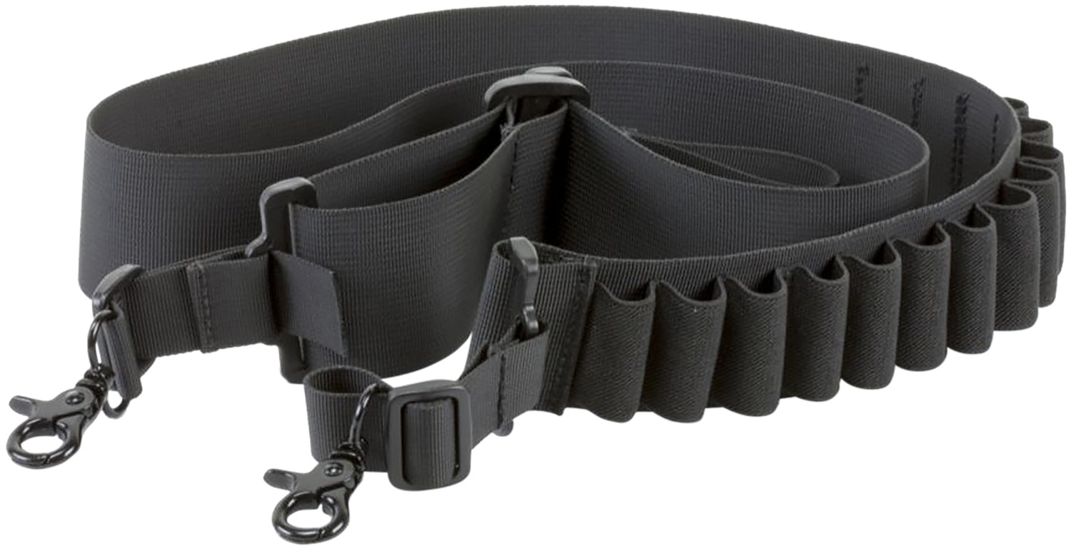 Aim Sports DSBS1 Deluxe  Black Nylon Bandolier Shotgun Holds 14 Shells