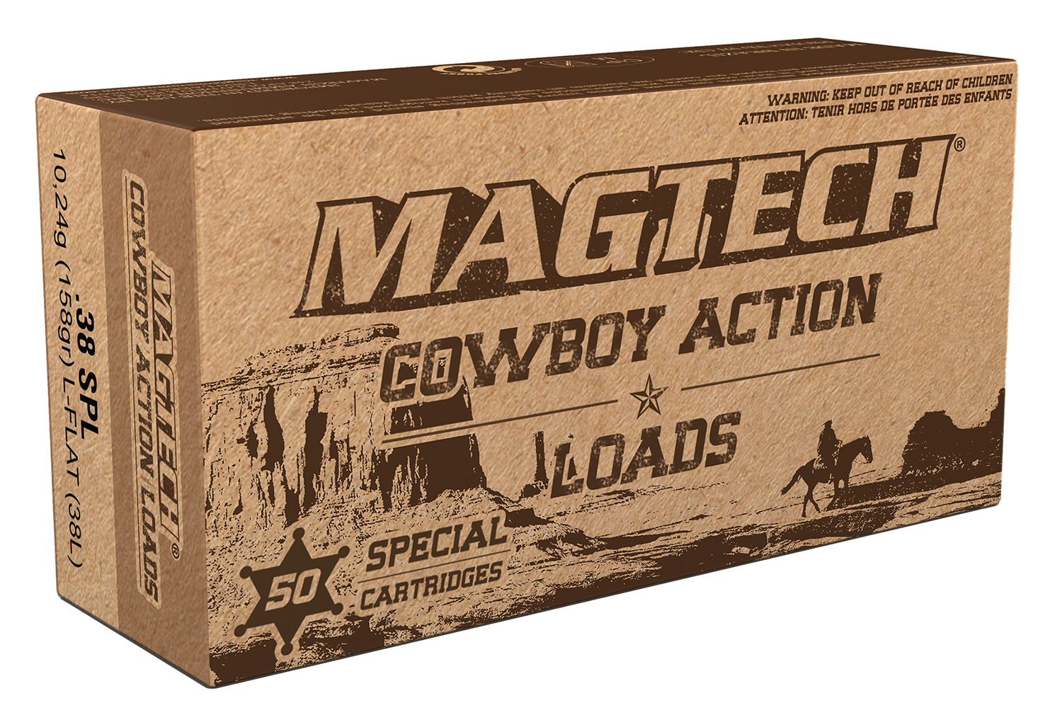 Magtech 38L Cowboy Action  38Special 158gr Lead Flat Nose 50 Per Box/20 Case