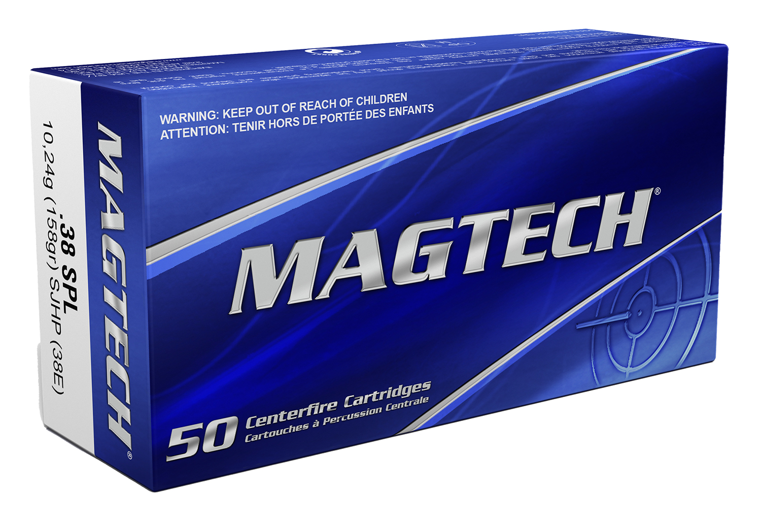 Magtech 38E Range/Training  38Special 158gr Semi Jacketed Hollow Point 50 Per Box/20 Case