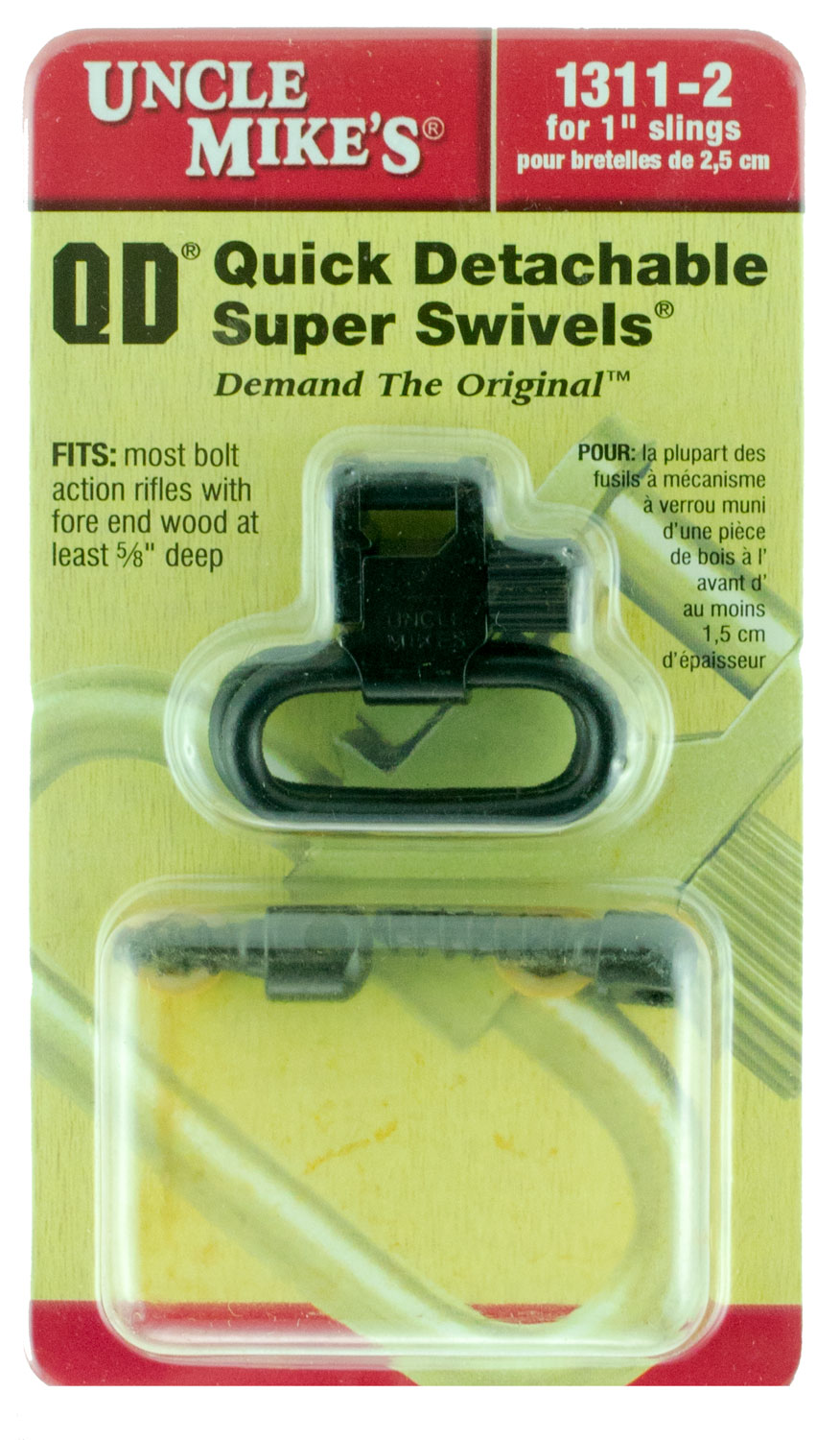 Uncle Mike’s 13112 Super Swivel  Quick Detach 115 RGS Tri-Lock Blued 1″ Loop for Most Rifles w/Wood Forend