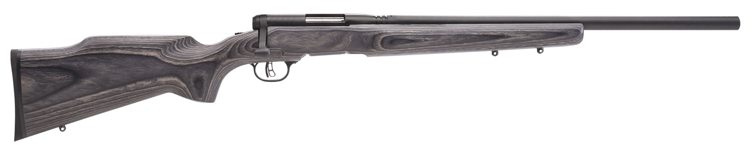 Savage Arms 96970 B.MAG  Full Size 17 WSM 8+1 22″ Matte Black Heavy Barrel, Matte Black Drilled & Tapped Carbon Steel Receiver, Satin Gray Varmint Beavertail Laminate Stock, Right Hand