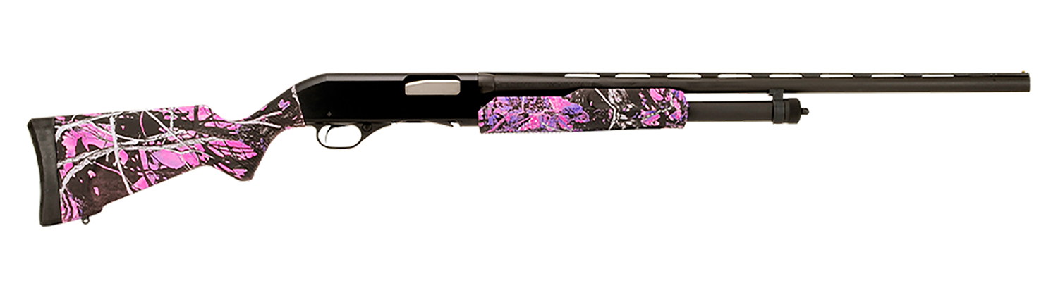 Stevens 22561 320 Field Youth 20 Gauge Pump 3″ 5+1 22″ Matte Black Vent Rib Barrel, Matte Black Aluminum Drilled & Tapped Receiver, Fixed Muddy Girl Synthetic Stock Right, Ambidextrous