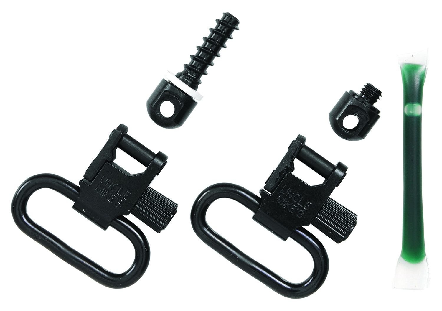 Uncle Mike’s 15312 Fore End Band Swivel Set Quick Detach 115 LRB Blued 1″ Loop for Tube Magazine Leaver Action Rifles/ Carbines/ Mossberg 500 Shotguns