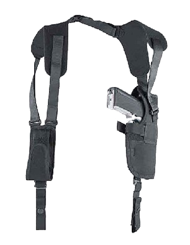 Uncle Mike’s 75011 Pro-Pak Vertical Shoulder Holster Shoulder Size 01 Black Nylon Harness Fits Medium Autos Fits 3-4″ Barrel Right Hand