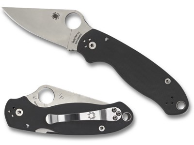 Spyderco C223GP Para 3  2.95″ Folding Clip Point Plain Satin CPM S45VN SS Blade/ Black G10 Handle Includes Pocket Clip