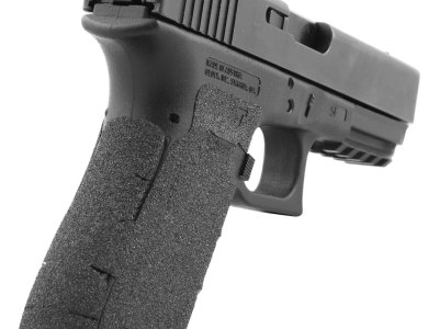 Talon Grips 381G Adhesive Grip  Compatible w/Glock 17/19x/22/24/31/34/35/37/45/47 Gen5 w/Large Backstrap, Black Textured Granulate