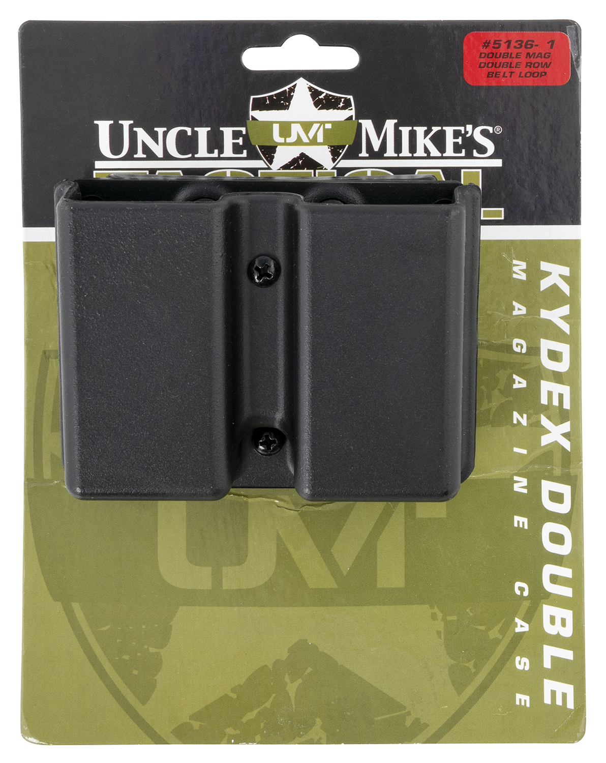 Uncle Mike’s 51361 Kydex Double Mag Case Black Kydex Belt Clip 9mm Luger 40 S&W Belts 1.75″ Wide