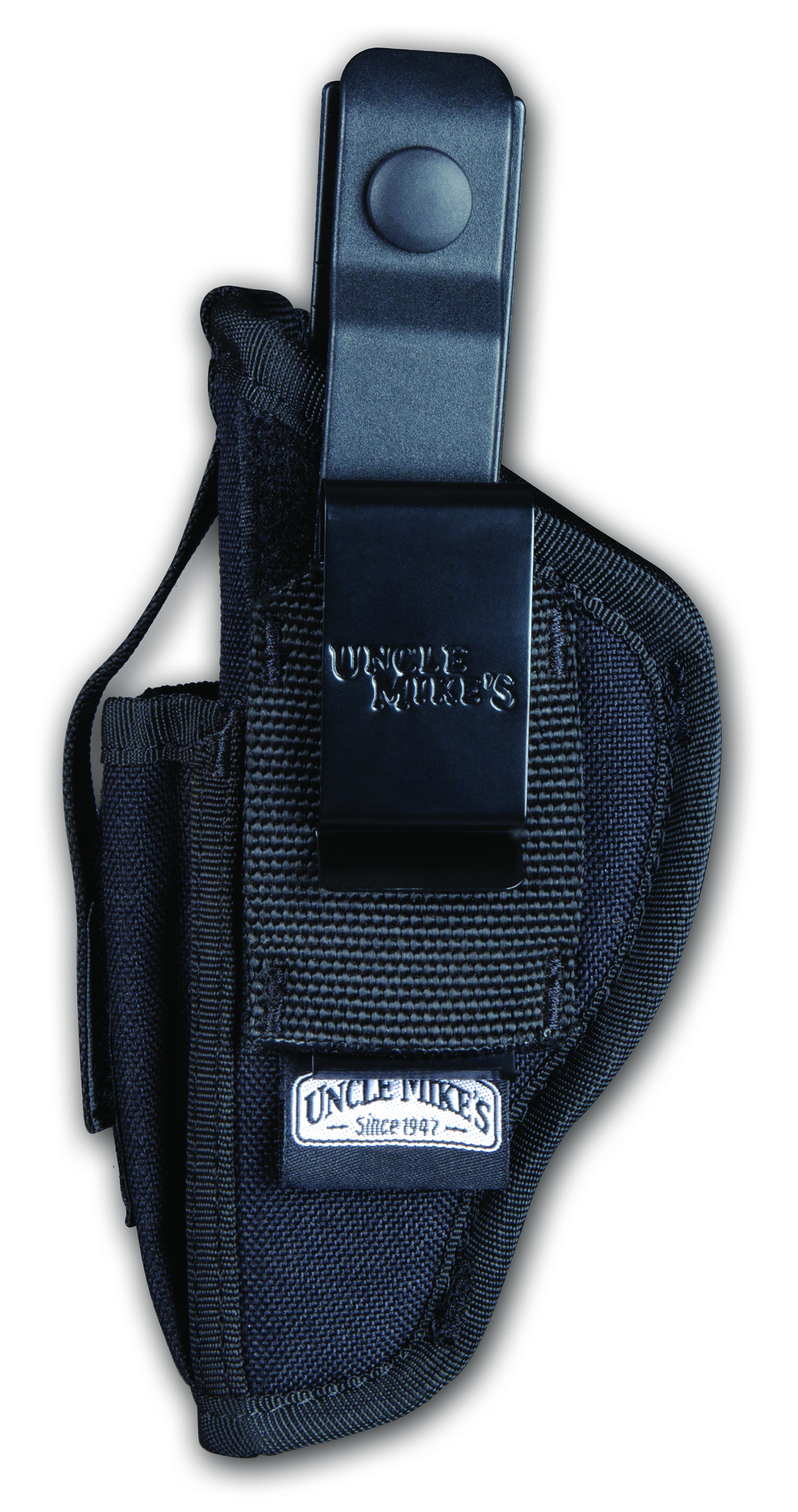 Uncle Mike’s 70020 Sidekick Hip Holster IWB/OWB Size 02 Black Kodra Nylon Belt Clip Fits Med/Large DA Revolver Fits 3-4″ Barrel Ambidextrous