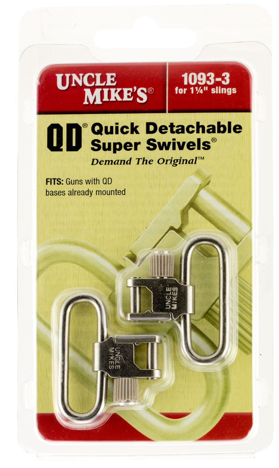 Uncle Mike’s 10933 Super Swivel  Quick Detach Tri-Lock 1.25″ Loop Nickel Finish