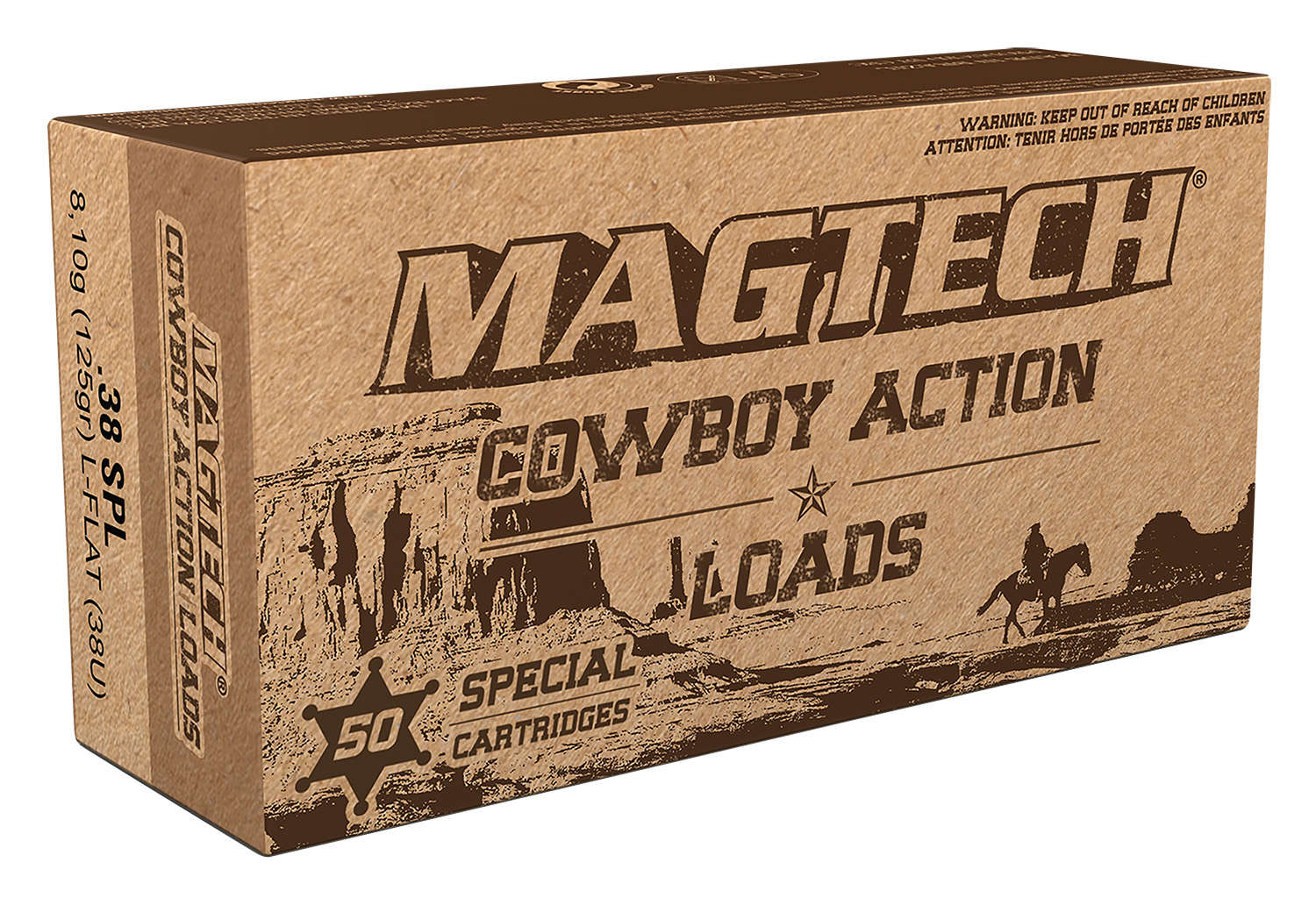 Magtech 38U Cowboy Action  38Special 125gr Lead Flat Nose 50 Per Box/20 Case