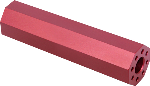 GUNTEC AR15 FAKE SUPPRESSOR – 4.5″ 1/2X28 THREADS RED