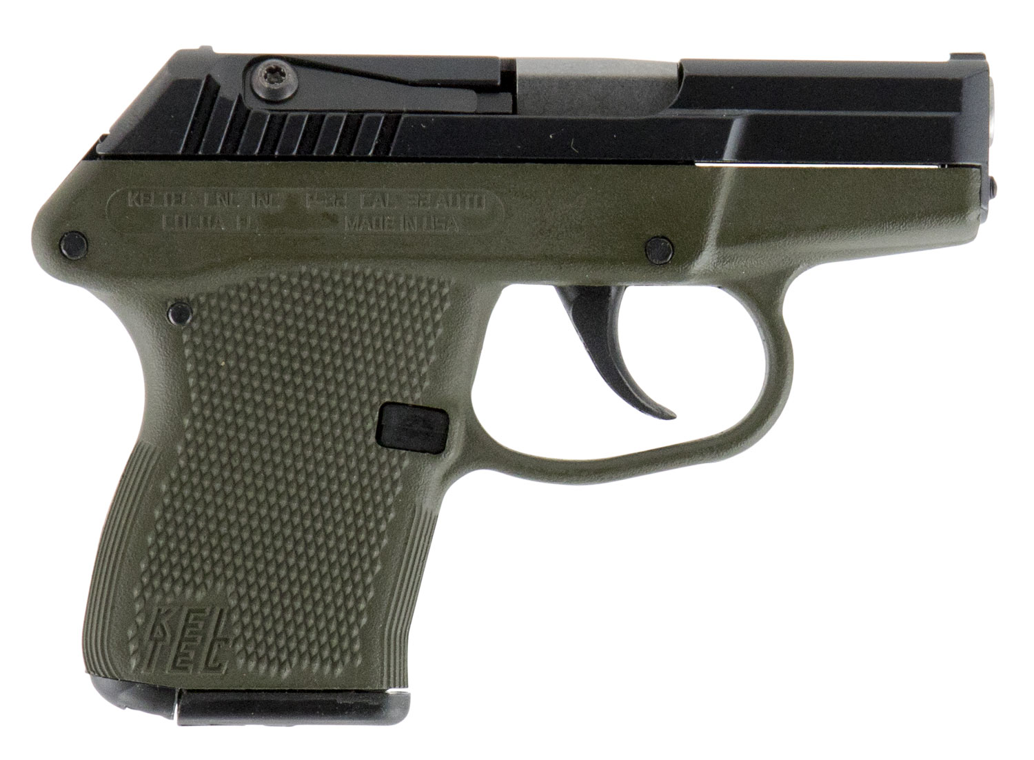 Kel-Tec P32BGRN P-32  32 ACP Caliber with 2.68″ Barrel, 7+1 Capacity, Green Finish Aluminum Frame, Serrated Blued Steel Slide & Green Polymer Grip