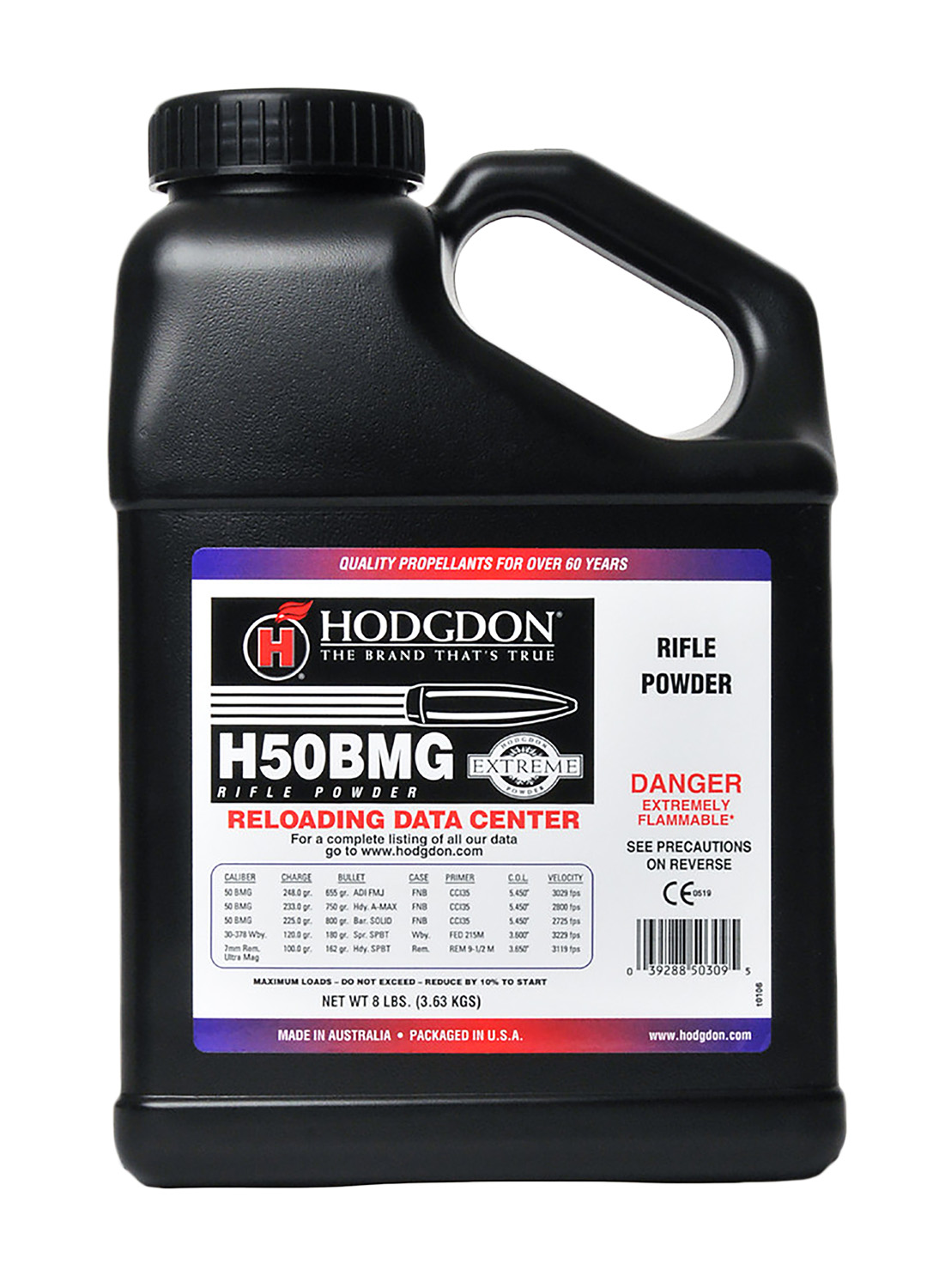 Hodgdon 50BMG8 Extreme H50BMG 50 Browning Machine Gun (BMG) 8 lbs 1 Canister