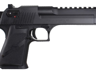 Magnum Research DE50 Desert Eagle Mark XIX 50 AE Caliber with 6″ Picatinny Rail Barrel, 7+1 Capacity, Overall Black Finish Carbon Steel, Beavertail Frame, Serrated Slide & Rubber Grip