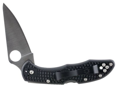 Spyderco C11FPBK Delica Folder 2.875″ VG-10 Flat Ground Plain Edge Fiberglass Reinforced Nylon Black