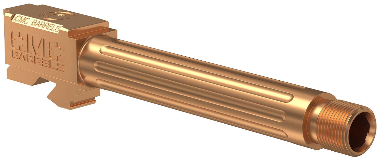 CMC Triggers 75513 Match Precision  9mm Luger 4.48″ Fluted/Match Grade/Threaded Bronze DLC Stainless Steel, Compatible w/ Glock 17 Gen3-4