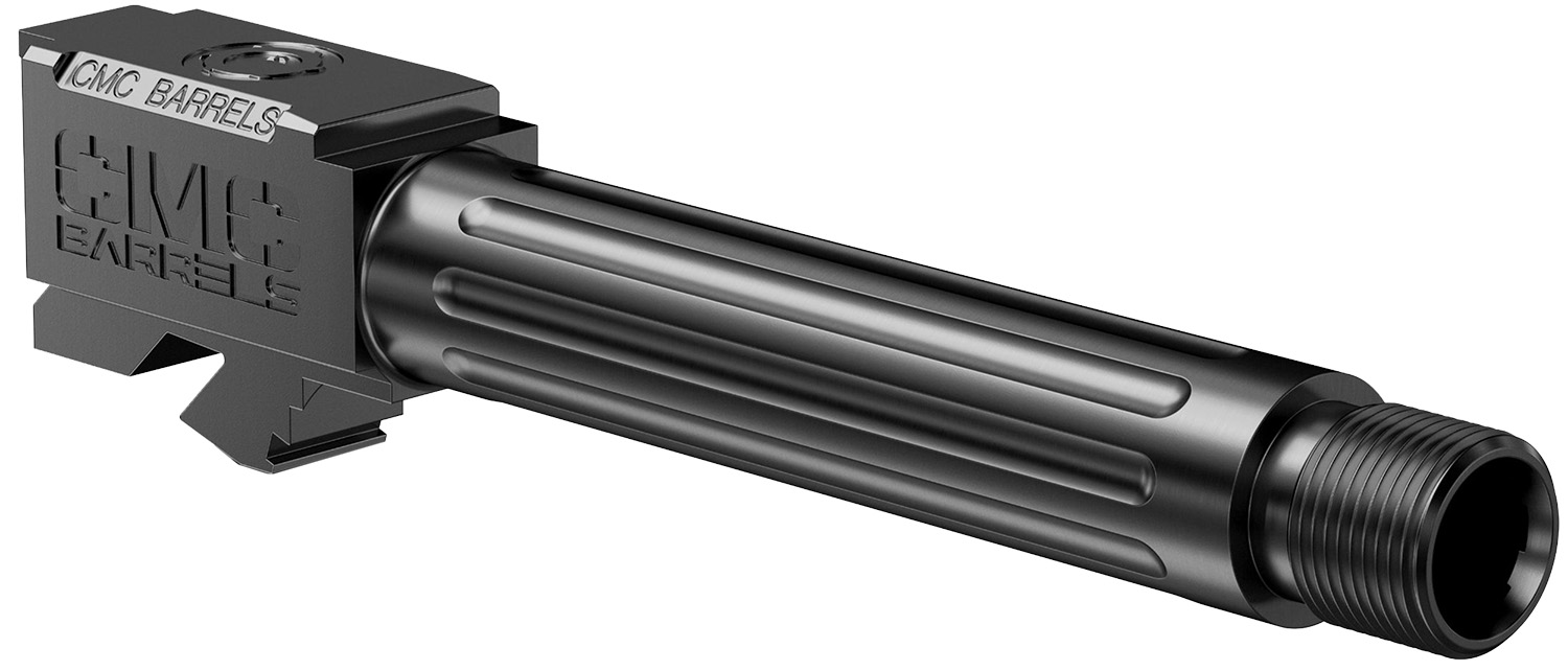 CMC Triggers 75521 Match Precision  9mm Luger 4.01″ Fluted/Match Grade/Threaded Black DLC Stainless Steel, Compatible w/ Glock 19 Gen3-4