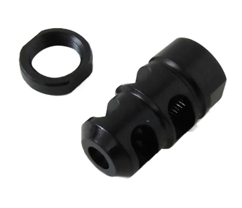 Kel-Tec PLRSU582 PLR-22 Muzzle Brake Kit Black Steel with 1/2″-28 tpi Threads for 22 LR Kel-Tec PLR-16