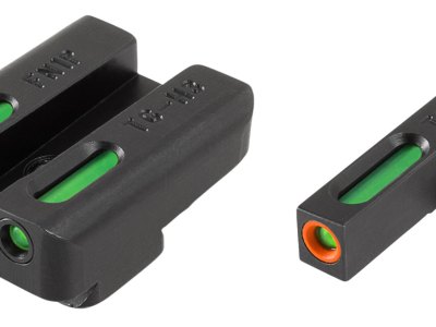 TruGlo TG13FN2PC TFX Pro  Black | Green Tritium & Fiber Optic Orange Outline Front Sight Green Tritium & Fiber Optic Rear Sight