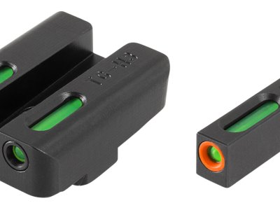 TruGlo TG13GL2PC TFX Pro  Black | Green Tritium & Fiber Optic Orange Outline Front Sight Green Tritium & Fiber Optic Rear Sight