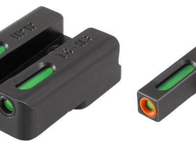 TruGlo TG13HP1PC TFX Pro  Black | Green Tritium & Fiber Optic Orange Outline Front Sight Green Tritium & Fiber Optic Rear Sight