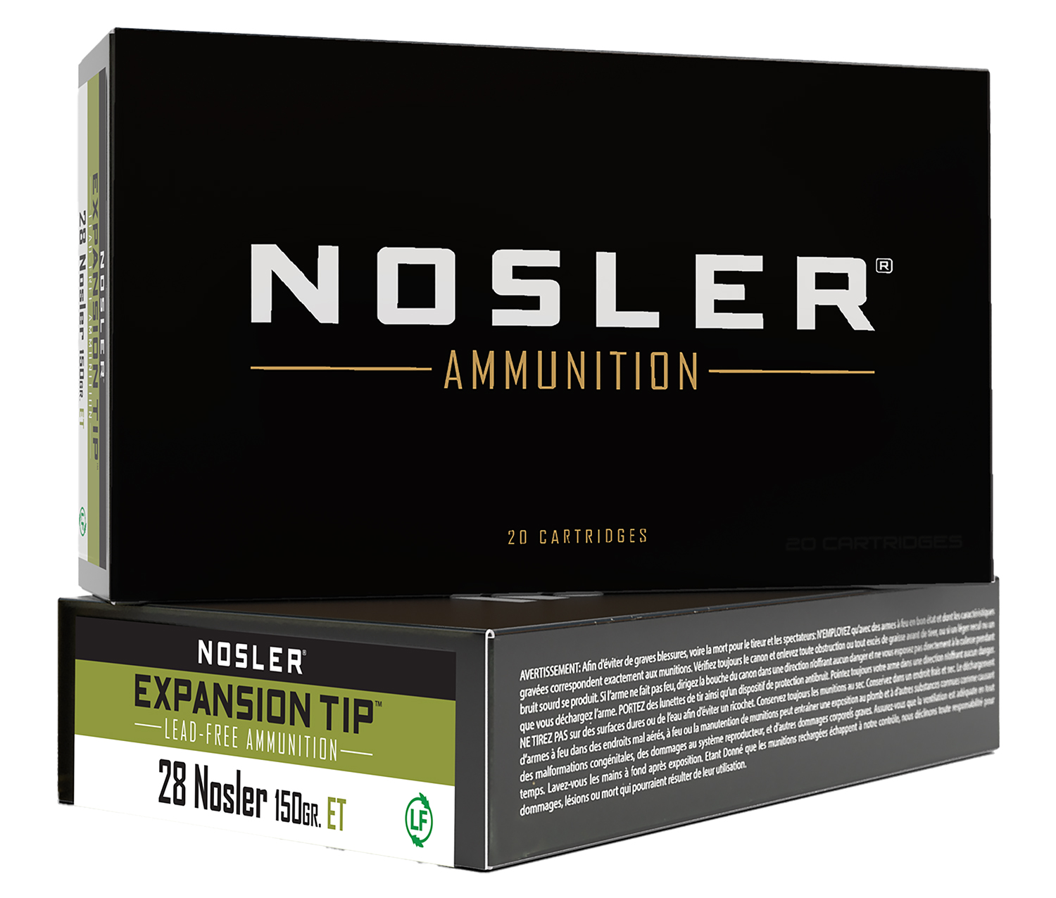 Nosler 40039 E-Tip  28Nosler 150gr E Tip Lead Free 20 Per Box/10 Case