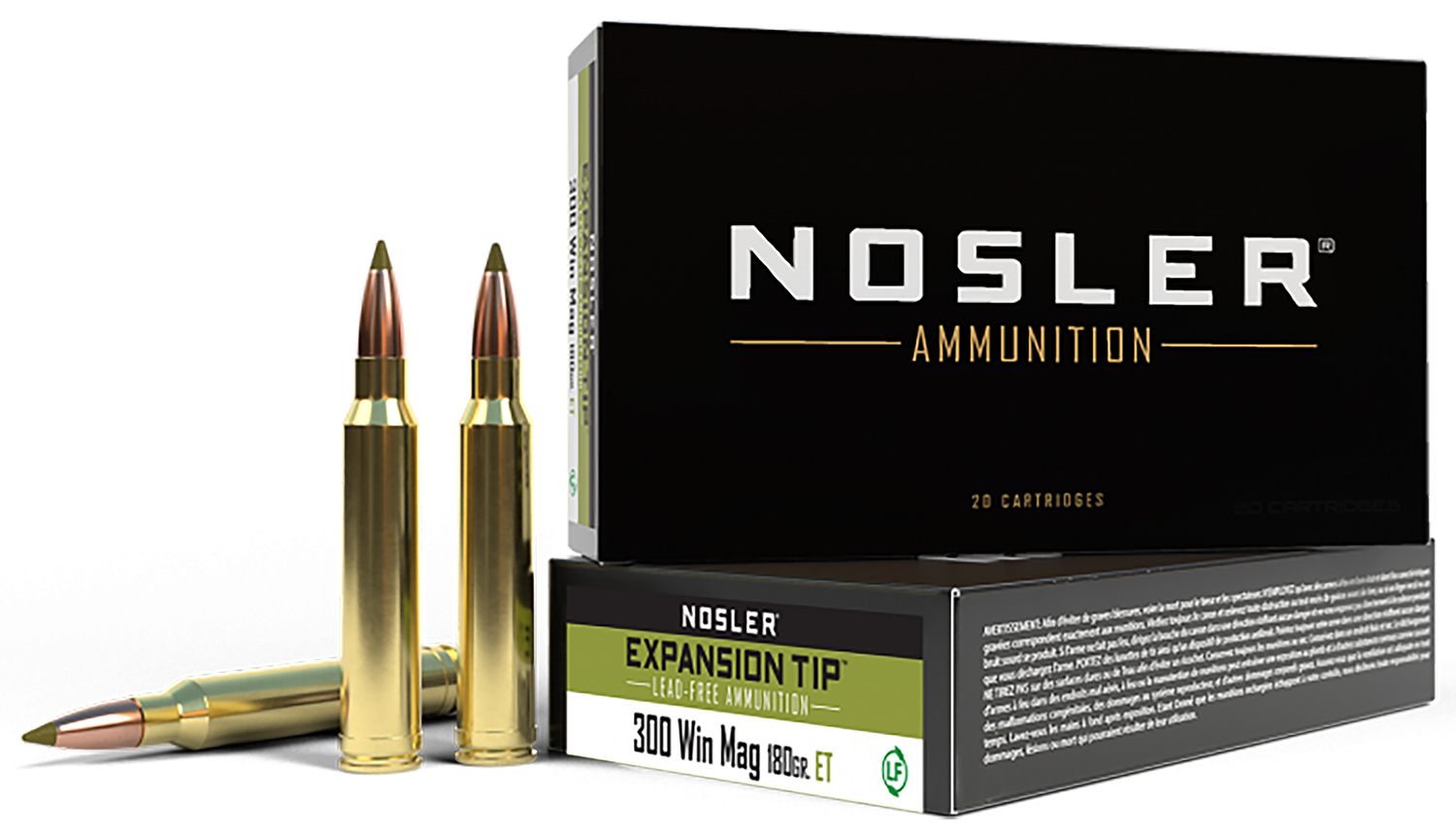 Nosler 40038 E-Tip  300WinMag 180gr E Tip Lead Free 20 Per Box/10 Case