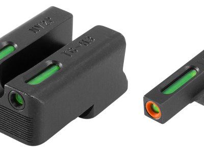 TruGlo TG13NV3PC TFX Pro  Black | Green Tritium & Fiber Optic Orange Outline Front Sight Green Tritium & Fiber Optic Rear Sight