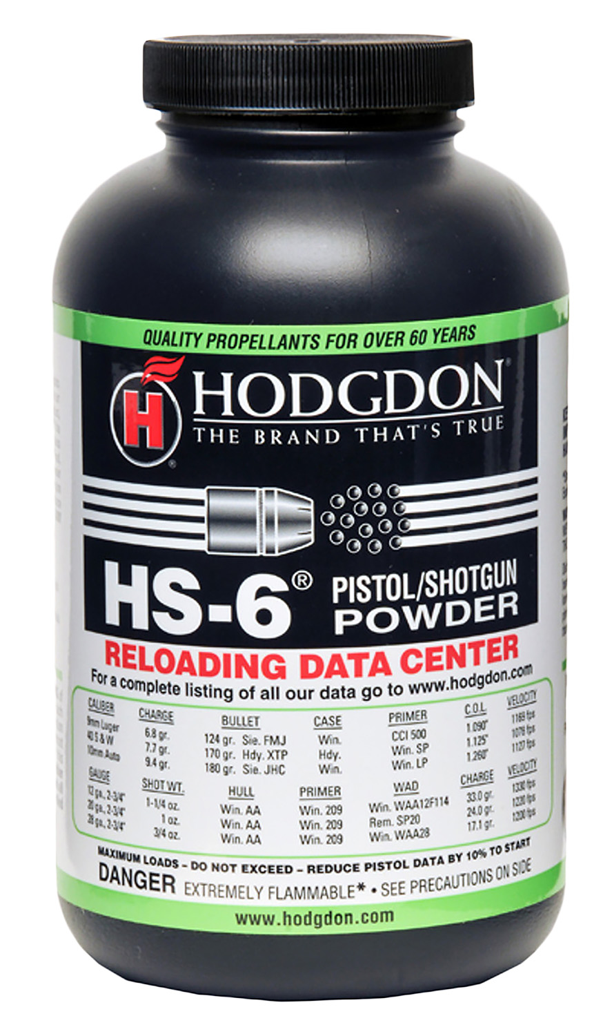 Hodgdon HS61 Smokeless Powder HS-6 Pistol/Shotgun Multi-Caliber 1 lb