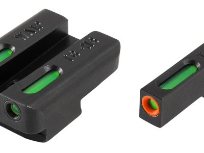 TruGlo TG13WA1PC TFX Pro  Black | Green Tritium & Fiber Optic Orange Outline Front Sight Green Tritium & Fiber Optic Rear Sight