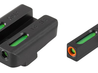 TruGlo TG13XD1PC TFX Pro  Black | Green Tritium & Fiber Optic Orange Outline Front Sight Green Tritium & Fiber Optic Rear Sight