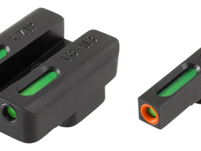 TruGlo TG13TA2PC TFX Pro  Black | Green Tritium & Fiber Optic Orange Outline Front Sight Green Tritium & Fiber Optic Rear Sight