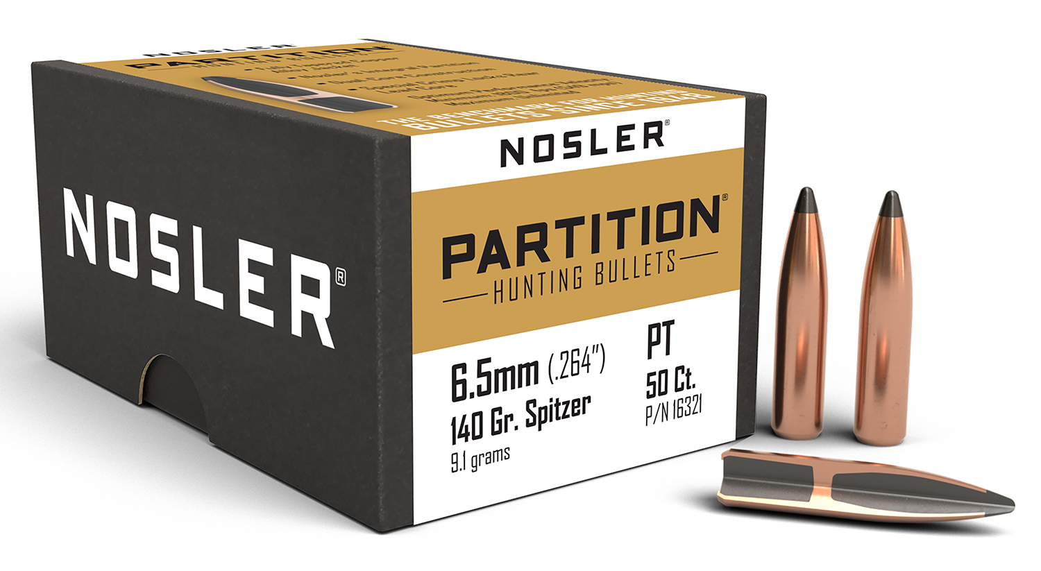 Nosler 16321 Partition  6.5Creedmoor 140gr Spitzer 50/Box