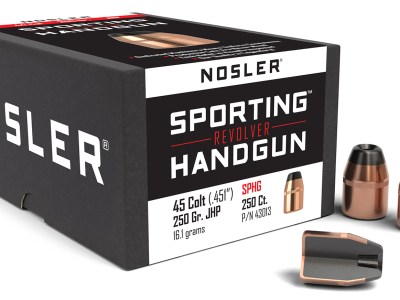 Nosler 43013 Sporting Handgun  45Colt 250gr Jacketed Hollow Point 100/Box