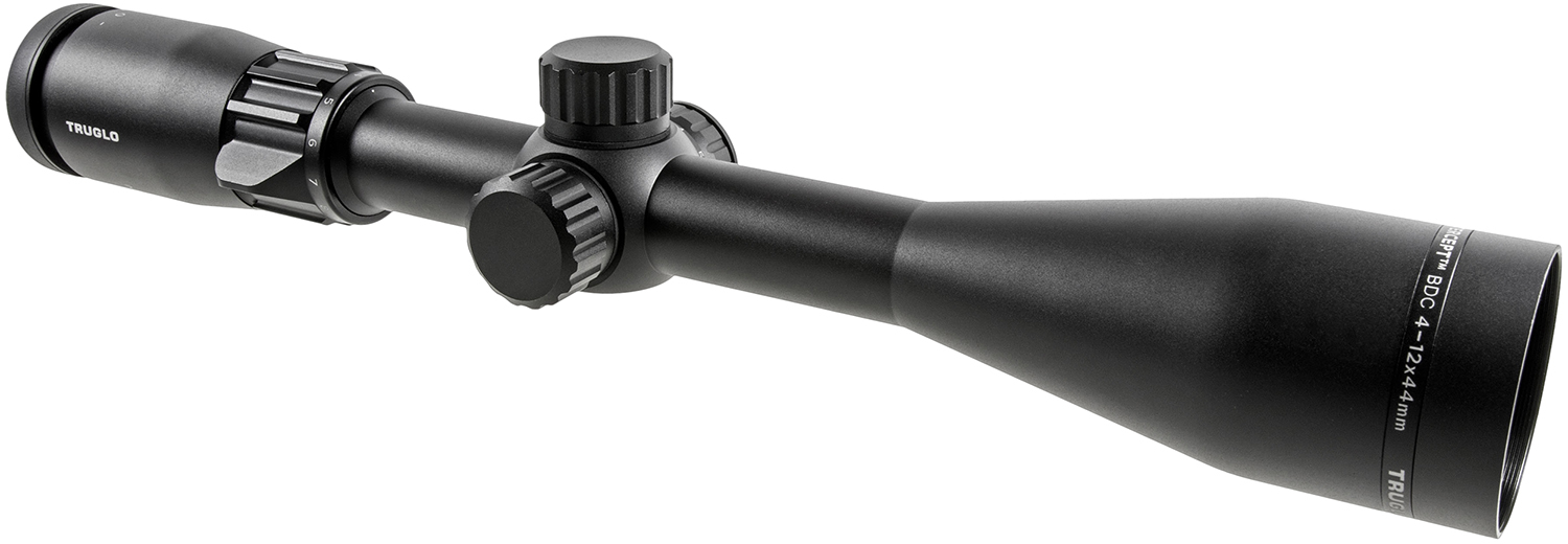 TruGlo TG-8541BIB Intercept  Black Anodized 4-12x44mm 1″ Tube Illuminated BDC Reticle