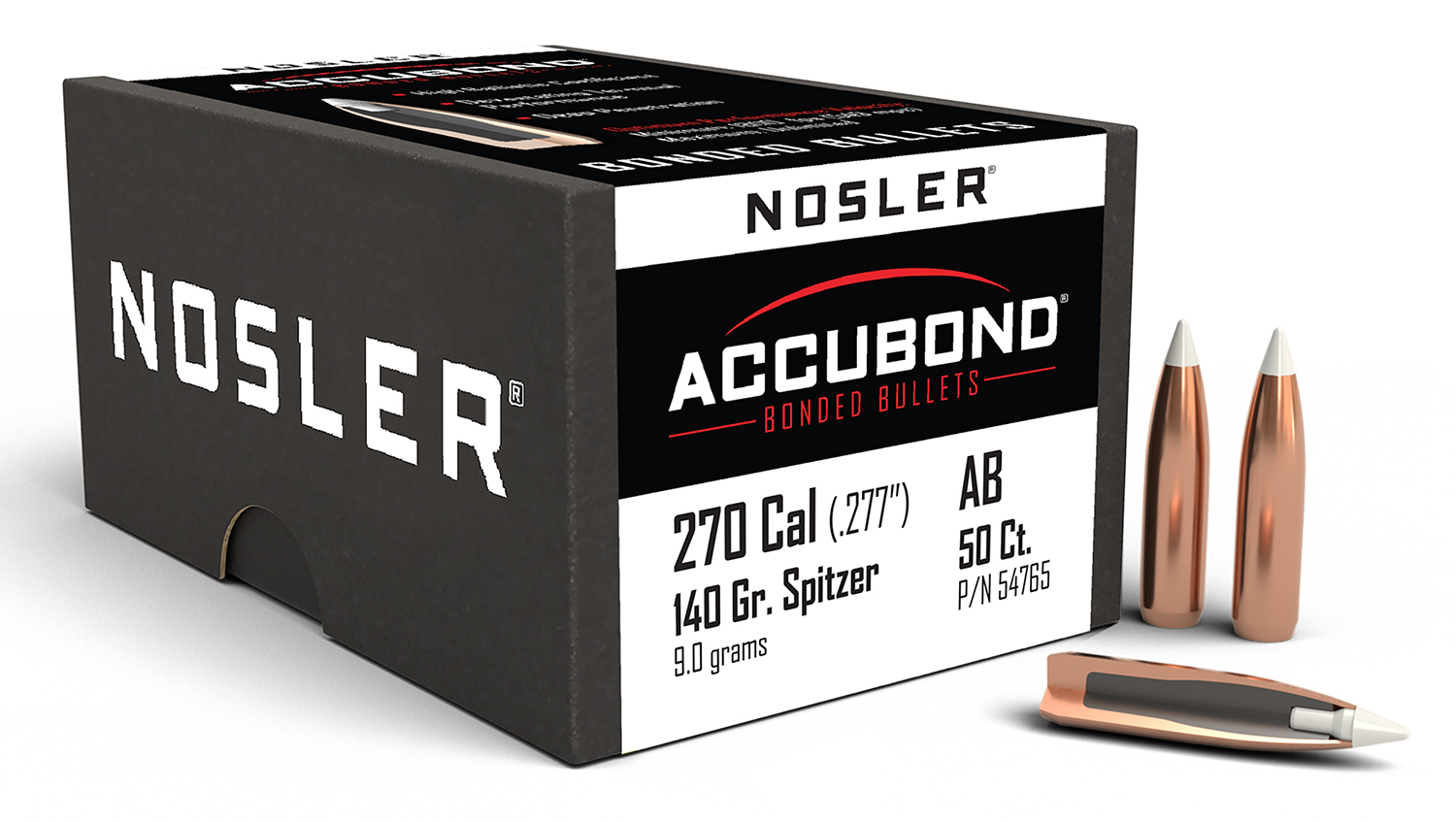 Nosler 54765 AccuBond  270Win 140gr Spitzer Point 50/Box