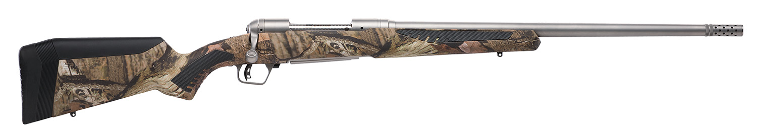 Savage Arms 57045 110 Bear Hunter 300 Win Mag 3+1 23″ Matte Stainless Steel Straight Fluted Barrel, Mossy Oak Break-Up Country Fixed Sporter w/AccuFit Stock, Right Hand