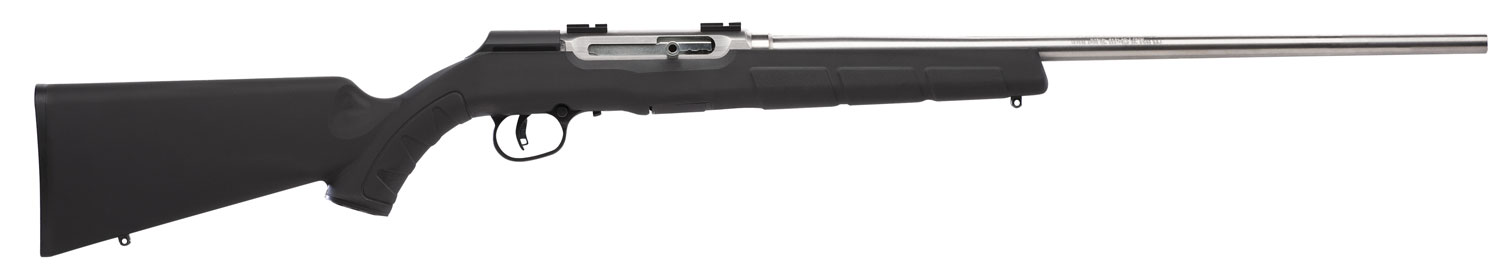 Savage Arms 47216 A22 FSS Full Size 22 LR 10+1 22″ Matte Sporter Barrel, Matte Drilled & Tapped Stainless Steel Receiver, Matte Black Fixed Synthetic Stock, Right Hand