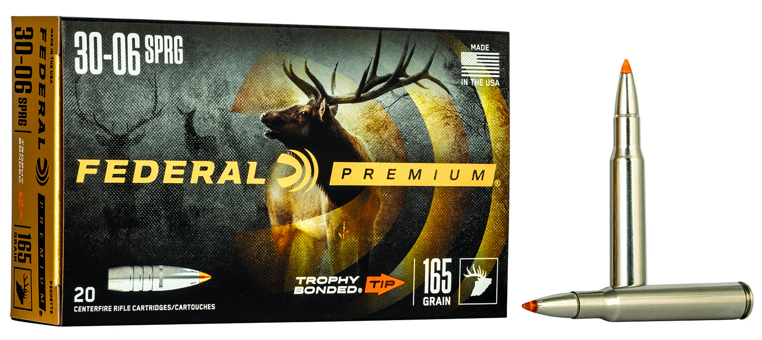 Federal P3006TT2 Premium  30-06Springfield 165gr Trophy Bonded Tip 20 Per Box/10 Case