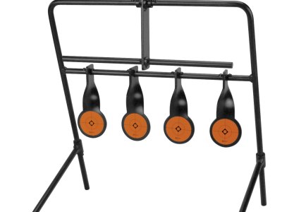 Caldwell 902365 Resetting  Rimfire Resetting Steel Target Black/Orange Impact Enhancement Motion 2.50″