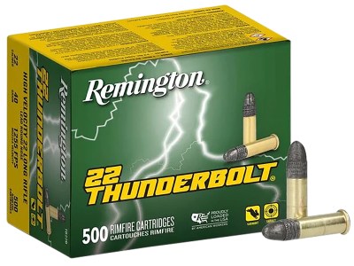 Remington Ammunition 21241 Thunderbolt Bulk 22LR 40gr Round Nose 500 Per Box/10 Case